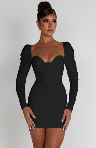 Louise Mini Dress - Black - glavon
