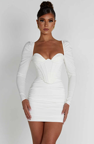 Louise Mini Dress - White - glavon