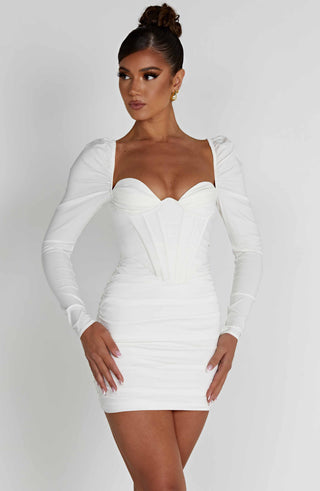 Louise Mini Dress - White - glavon
