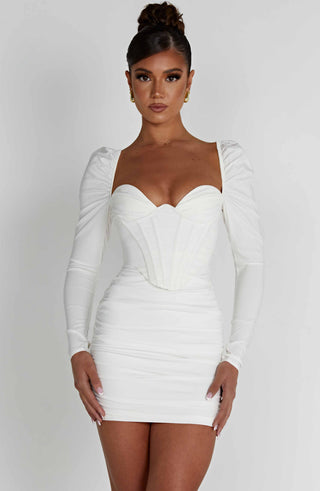 Louise Mini Dress - White - glavon