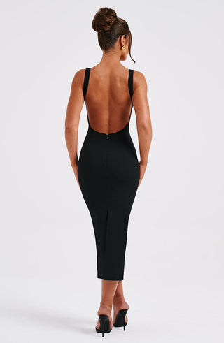 Lucinda Midi Dress - Black - glavon