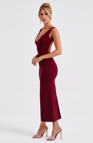 Lucinda Midi Dress - Burgundy - glavon