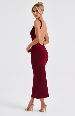 Lucinda Midi Dress - Burgundy - glavon
