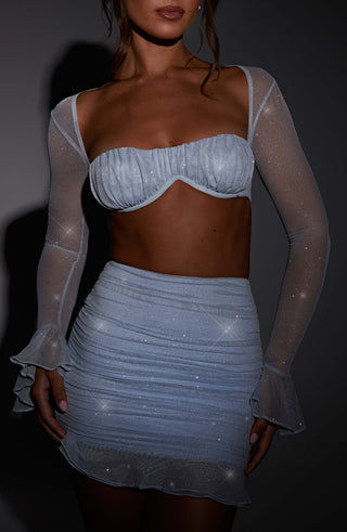 Maisie Crop - Baby Blue Sparkle - glavon
