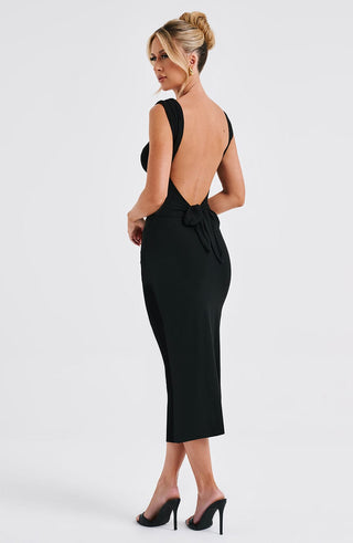 Malina Midi Dress - Black - glavon