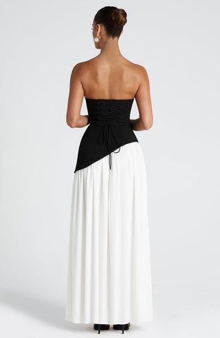 Maliyah Maxi Dress - Black/White - glavon