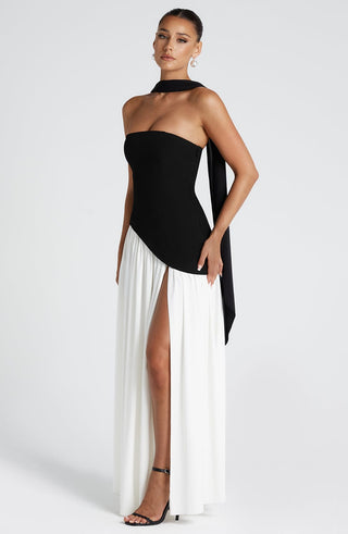Maliyah Maxi Dress - Black/White - glavon