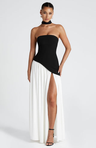 Maliyah Maxi Dress - Black/White - glavon