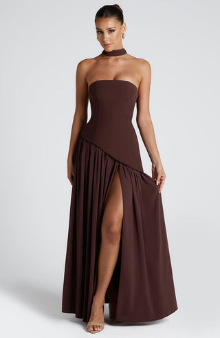 Maliyah Maxi Dress - Plum Brown - glavon