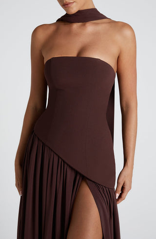 Maliyah Maxi Dress - Plum Brown - glavon
