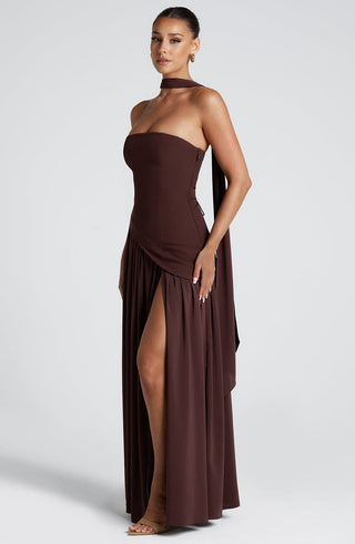 Maliyah Maxi Dress - Plum Brown - glavon