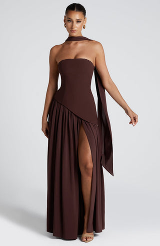 Maliyah Maxi Dress - Plum Brown - glavon