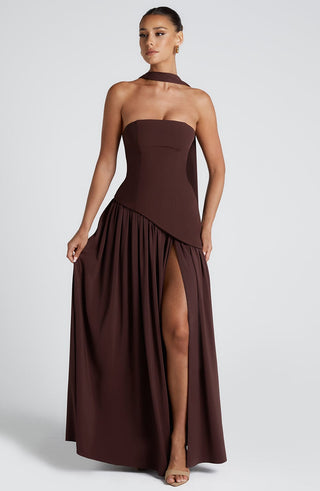 Maliyah Maxi Dress - Plum Brown - glavon