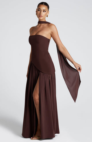 Maliyah Maxi Dress - Plum Brown - glavon