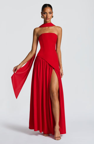 Maliyah Maxi Dress - Red - glavon