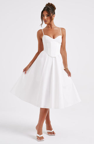 Mariella Midi Dress - Ivory - glavon