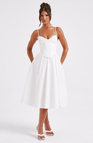 Mariella Midi Dress - Ivory - glavon