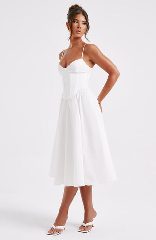 Mariella Midi Dress - Ivory - glavon