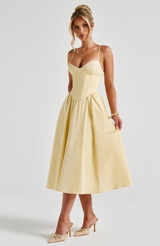Mariella Midi Dress - Lemon - glavon