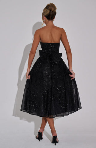 Marissa Midi Dress - Black Sparkle - glavon