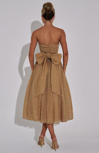 Marissa Midi Dress - Gold Sparkle - glavon