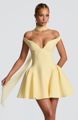 Marla Mini Dress - Lemon - glavon