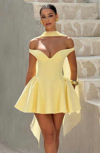 Marla Mini Dress - Lemon - glavon