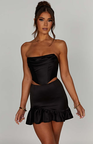 Maura Mini Skirt - Black - glavon