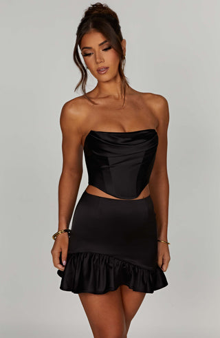 Maura Mini Skirt - Black - glavon