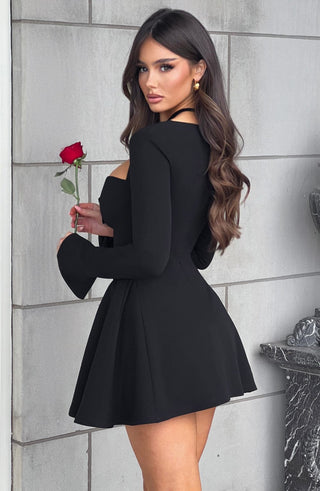 Megan Mini Dress - Black - glavon