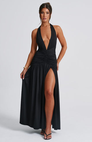 Melania Maxi Dress - Black - glavon