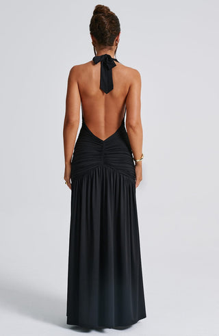 Melania Maxi Dress - Black - glavon
