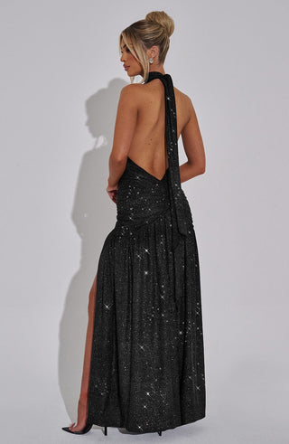 Melania Maxi Dress - Black Sparkle - glavon