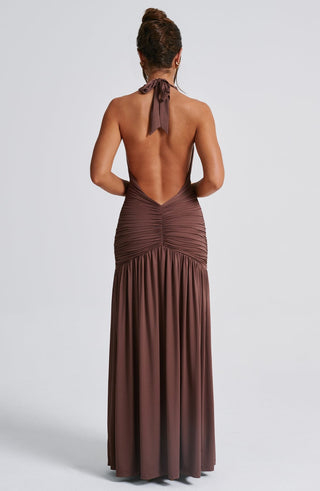 Melania Maxi Dress - Chocolate - glavon