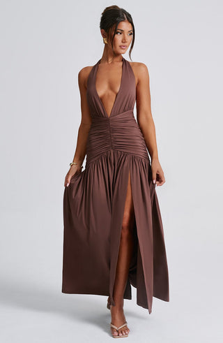 Melania Maxi Dress - Chocolate - glavon