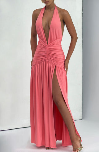 Melania Maxi Dress - Coral Pink - glavon