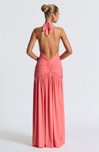 Melania Maxi Dress - Coral Pink - glavon