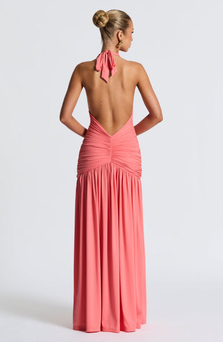 Melania Maxi Dress - Coral Pink - glavon