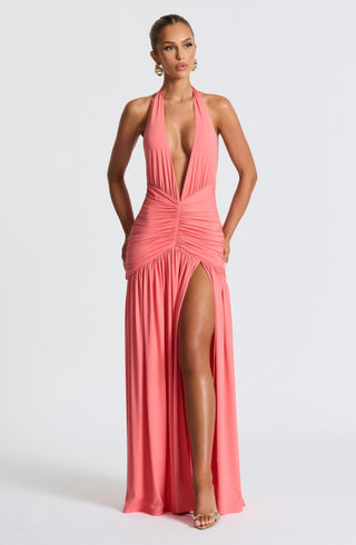 Melania Maxi Dress - Coral Pink - glavon