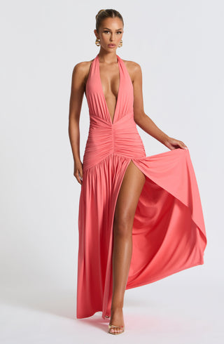 Melania Maxi Dress - Coral Pink - glavon