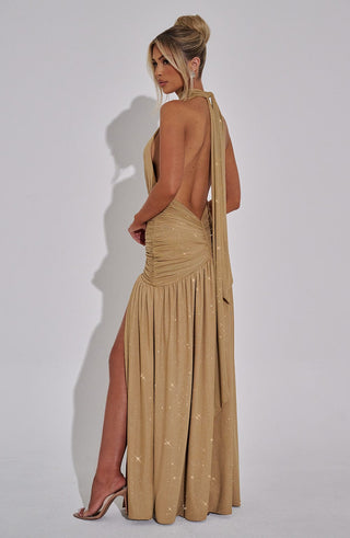 Melania Maxi Dress - Gold Sparkle - glavon