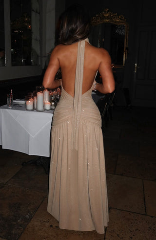 Melania Maxi Dress - Gold Sparkle - glavon