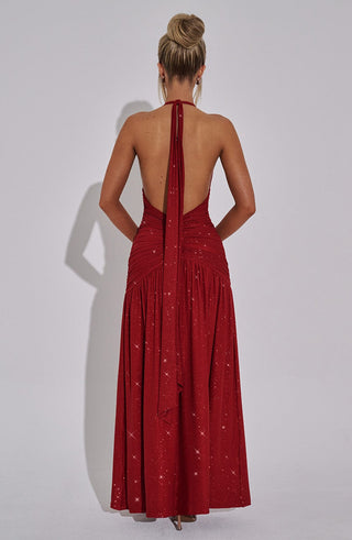 Melania Maxi Dress - Red Sparkle - glavon