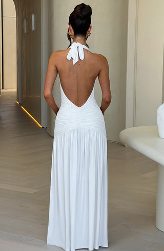 Melania Maxi Dress - White - glavon