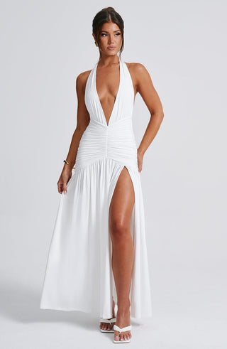 Melania Maxi Dress - White - glavon