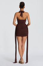 Melona Mini Dress - Plum Brown - Napalia