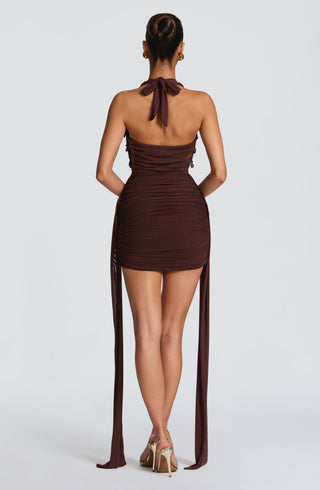 Melona Mini Dress - Plum Brown - glavon