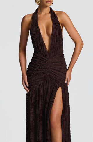 Minerva Maxi Dress - Plum Brown - glavon
