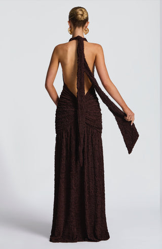 Minerva Maxi Dress - Plum Brown - glavon
