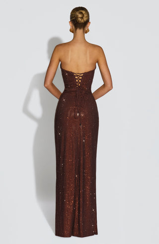 Mirabella Maxi Dress - Plum Brown - glavon